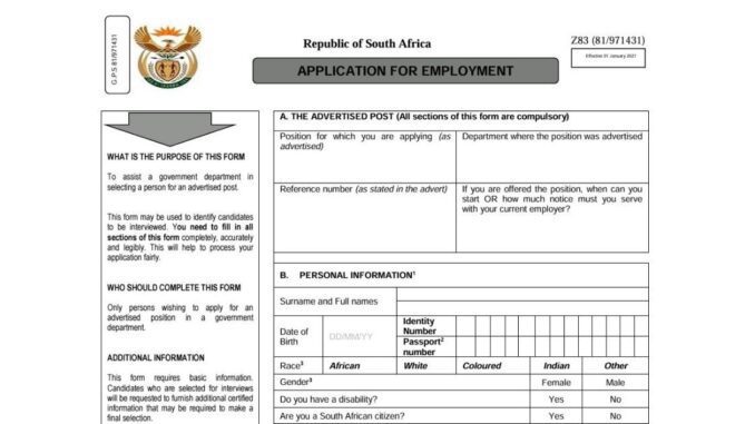 New Z83 Application Form