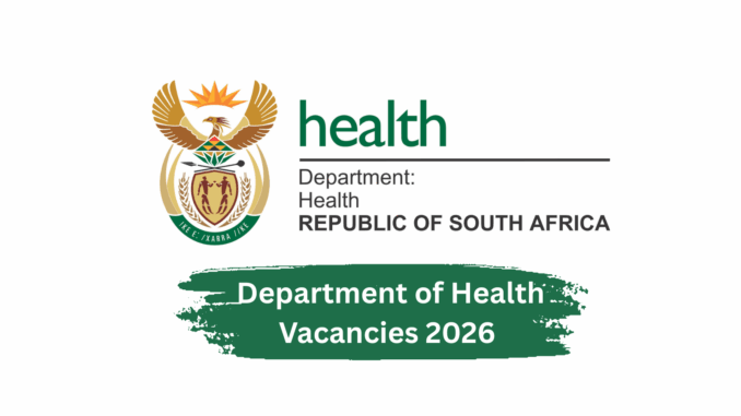 Department of Health Vacancies 2026