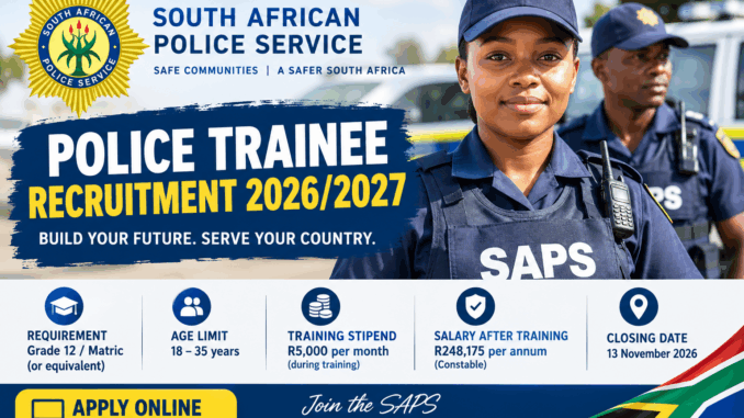 SAPS Police Trainee Opportunity